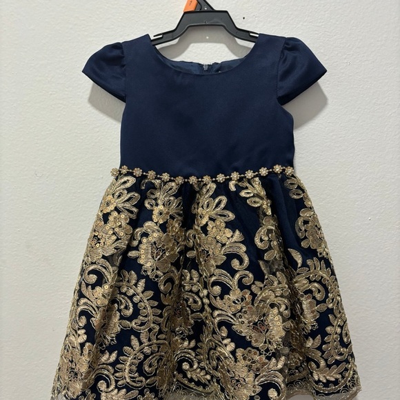 Rare Editions Other - Navy Rare Editions Little Girls Satin Dress